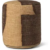Ferm Living Forene Cylinder Pouf Tan/Chocolate - , Braun / Rost, Stoff / Textil