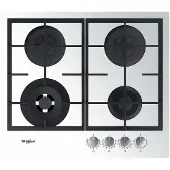 Whirlpool AKTL629/WH, Weiß, Integriert, 59 cm, Gaskochfeld, Glas, 4 Zone(n)