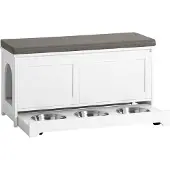SoBuy FSR136-W Katzenhaus, Katzenbank, Katzenschrank, Katzenkabinett, Schuhbank, Schuhregal, Schuhhocker