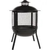 RedFire - Kansas - Schwarz - Stahl - Feuerschale - Kamin - Massiver Stahl - Durchmesser 69cm - Terrassenheizung - Kaminatmosphäre