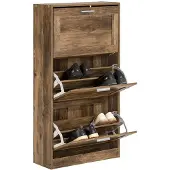 SoBuy FSR137-L-F Schuhschrank Schuhablage mit 3 Klappen Schuhablage Schmaler Schuhschrank