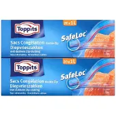 Toppits Safeloc Zipper-Gefrierbeutel 1 Liter 20