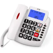 SPC Comfort Volume 2, Analoges Telefon, Kabelgebundenes Mobilteil, Anrufer-Identifikation, Weiß
