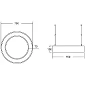 Brumberg Biro Circle Ring up/down Ø 75 75W on/off silber 840
