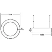 Brumberg Biro Circle Ring direkt on/off 100cm schwarz 4000 K