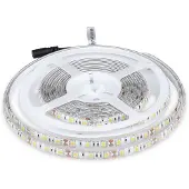 V-TAC LED-Streifen, wasserdicht, IP65, für den Außenbereich, 11 W, 5 Meter lang, SMD 5050, hohe Helligkeit, Licht: 4000 K, Naturweiß, Klebestreifen und Abdeckung aus Silikon, 12 Volt