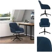 vidaXL Bürostuhl Drehbar Blau Samt - Bürostühle