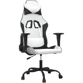 vidaXL Gaming-Stuhl Weiß und Schwarz Kunstleder