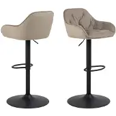 Ebuy24 Brooke Barhocker Velour Drehfunktion beige.