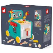 Janod Brico'Kids - Roboterwagen - Konstruktionsspielzeug Roboter Aktivitätswagen Holz