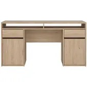 Ebuy24 FunctionPlus Schreibtisch 2 Türen 2 Schubladen Nussbaum Nachbildung.