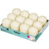 Bolsius Zylinderkerzen Elfenbein - Ø 60 mm - 12er-Set