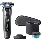 Philips Elektrorasierer "Shaver Series 7000 S7887/55" Reinigungsstation ausklappbarer Präzisionstrimmer 1 Reinigungskartusche, Etui, Ladestand, mit SkinIQ Technologie