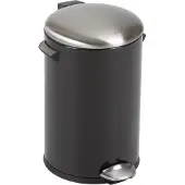 EKO - Belle Deluxe Treteimer 12 Liter - Steel Plastic - Schwarz, Matt Edelstahl