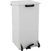 HygieneShopBasics Mobiler Feuerfester Carro-Klick Mülleimer 110 Liter, Farbe:Weiß