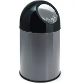 Huismerk Abfallbehälter Kunststoff mit Pushdeckel 30 Liter metallic, schwarz (31004140)
