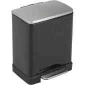 EKO - E-Cube Treteimer 20 Liter - Stainless steel Plastic - Schwarz, Matt Edelstahl