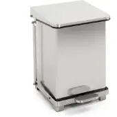 Huismerk Industrieller Tritt-Mülleimer 27 Liter - Matt Edelstahl