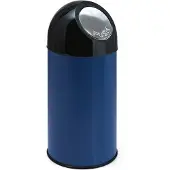 Huismerk - Abfallbehälter mit Druckdeckel 40 Liter - Steel Plastic - Blau, Schwarz
