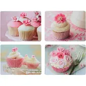 Kitchencraft Kork-Tischsets Cupcake Back laminiert, 4er-Set