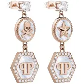 Philipp Plein Ohrringe - Ohrringe Plein Mini Logo - Gr. unisize - in Roségold - für Damen
