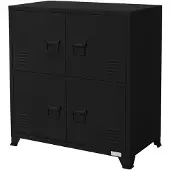 ML-Design Büroschrank mit zwei Ebenen Magnetverschluss 75x40x80,5 cm Schwarz aus Stahl