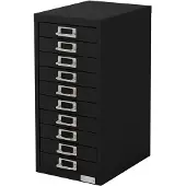 ML-Design Aktenschrank 10 Schubladen 28x38x60 cm Schwarz | DIN A4 Metallschrank Büro Werkzeugschrank Aufbewahrung