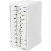 ML-Design Aktenschrank 10 Schubladen 28x38x60 Weiß | Metall, DIN A4, Etikettenhalter