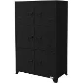 ML-Design Aktenschrank 75x40x120 cm Schwarz aus Stahl Freistehender