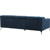 Beliani 4-Sitzer Ecksofa Marineblau Stoffbezug L-Förmig mit Chaiselongue Linksseitig 3 Dekokissen Breite Armlehnen Dicke Sitzkissen Modern Wohnzimmer