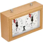 Philos Holz Schachuhr mechanisch - klassisches Schachzubehör