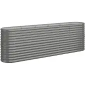 vidaXL Hochbeet Verzinkter Stahl 224x40x68 cm Grau