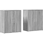 vidaXL Sideboards 2 Stk. Grau Sonoma-Eiche 60x31x70 cm Holzwerkstoff