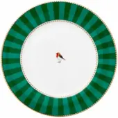 Pip studio Frühstücksteller Love Birds Stripes Emerald-Green 21 cm (6er-Set)