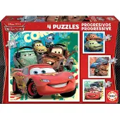 Educa 14942, Cars, 4in1 Kinderpuzzle mit 12, 16, 20 und 25 Teilen