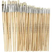 Creativ Company CC Nature Line kwasten lange steel, #1-20 64stuks