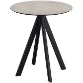 Essentials Infinity Terrassentisch Schwarz gestell + Moonstone HPL Ø70 cm