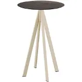 Essentials Infinity Stehtisch Sand gestell + Riverwashed Wood HPL Ø70 cm
