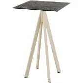 Essentials Infinity Stehtisch Sand gestell + Galaxy Marble HPL 70x70 cm