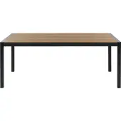 Beliani Gartentisch Hellbraun Kunstholz und Aluminium für 6 Personen 180 x 90 cm Modern Design Outdoor Terrasse Balkon Ausstattung Möbel