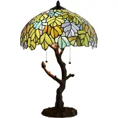 Clayre & Eef Tiffany Tischlampe Ø 40x60 cm Grün Glas