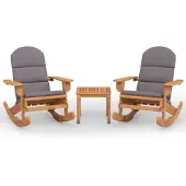 The Living Store 3-tlg. Garten-Lounge-Set Adirondack Massivholz Akazie