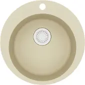 The Living Store Granitspüle Einzelbecken Rund Beige