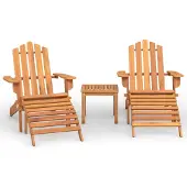 The Living Store 3-tlg. Garten-Lounge-Set Adirondack Massivholz Akazie