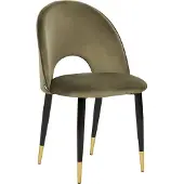 Beliani Esszimmerstuhl 2er Set Olivgrün Samtstoff mit Schwarzen Metallbeinen Goldene Akzente Retro Wohnzimmer Esszimmer Ausstattung Möbel Sitzmöbel
