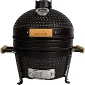 Patton Kamado Grill Holzkohlegrill "CLASSIC", Grill Ø34cm, Mattschwarz