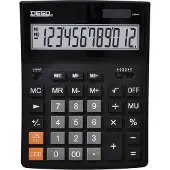 Desq Taschenrechner Heavy Duty XLarge 30444, 12-stelliges LC-Display, Solar- & Batteriebetrieb