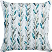 Beliani 2er Set Gartenkissen Weiß und Grün Polyester 45 x 45 cm Quadratisch Blattmuster Motiv Modernes Design Wurfkissen Streukissen