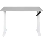 Beliani Schreibtisch Grau und Weiß Melamin 120x72 cm Manuell Höhenverstellbar Rechteckig mit Kurbel Metallgestell Modern Büro Steh-Sitz-Tisch Stehtisch