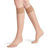 Falke Damen Kniestrümpfe Seidenglatt 15 DEN - natur - 35|36|37|38